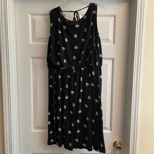 XL LOFT Floral Dress with Tie at Back Neckline